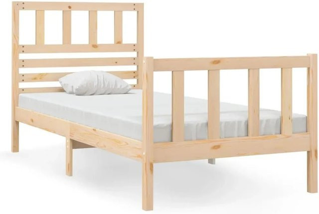 vidaXL Massivholzbett aus Kiefer in Rustikalem Design, B/T: 75 x 190 cm - Bild 1
