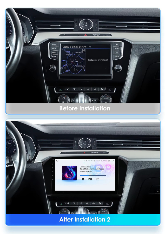 OSSURET Android 13 Autoradio mit 10 Zoll Display für VW Passat B8 2015-2020, Multimedia-System mit GPS, Carplay und 360 Kamera, Schwarz - Bild 2