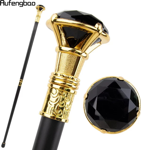 Rufengbao Schwarzer Diamant-Goldener Gehstock, Schwarz, Kunststoff - Bild 1