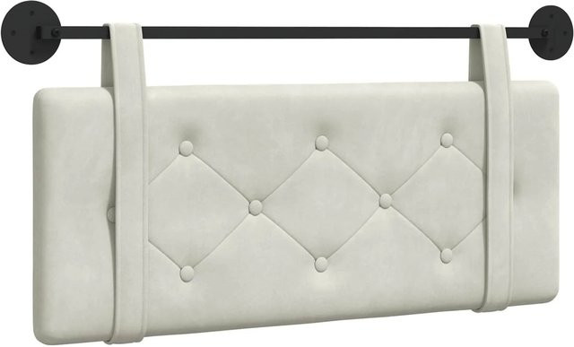vidaXL Wandmontiertes Polsterpaneel aus Samt in Beige, B/H/T: 110 x 55 x 5 cm - Bild 1