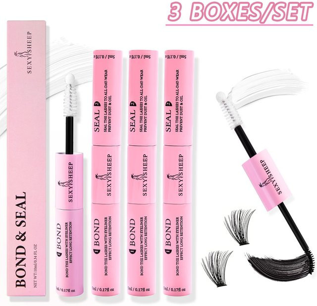 SEXYSHEEP Wimpernkleber und Versiegelung 2 in 1, 10 ml, Schwarz und Klar - Bild 1