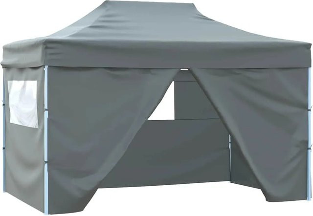 vidaXL Faltzelt Pop-Up mit 4 Seitenwänden in Anthrazit, B x T: 4,5 x 3 m, aus Oxford-Gewebe mit PVC-Beschichtung - Bild 1