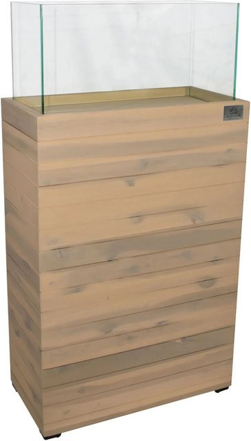 LAMORENDA Windlicht aus Akazienholz in Weiß Gekalkt für Innen- und Außenbereich, B/T/H: 53 x 26 x 100 cm - Bild 1