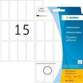 Herma Universal-Vielzwecketiketten in Weiß, selbstklebend, matt, B: 20 mm, H: 50 mm - Bild 1