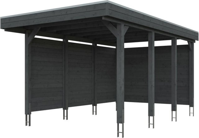 SKANHOLZ Carport Friesland Set A mit Seiten- und Rückwand aus Fichte in Schiefergrau B: 320 cm, T: 555 cm - Bild 4