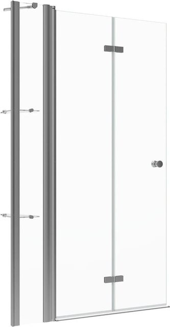 Aquabatos Walk-In Duschwand als faltbare Duschabtrennung aus Einscheibensicherheitsglas, Farbe: Transparent, Breite: 95 cm, Höhe: 187 cm - Bild 1