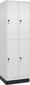 C+P Doppelstock-Spind Classic PLUS mit Sockel und 2 Abteilen, Farbe RAL 9016 Verkehrsweiß, H x B x T: 195 x 60 x 50 cm - Bild 1
