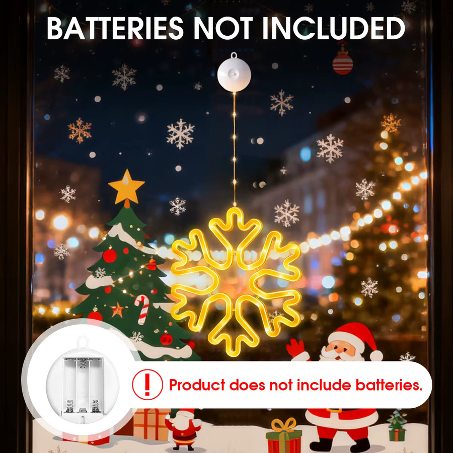 Mexllex Mehrfarbige LED-Schneeflocken-Hängelampen für die Weihnachtsdekoration mit 8/12 Beleuchtungsmodi und Batteriebetrieb - Bild 4