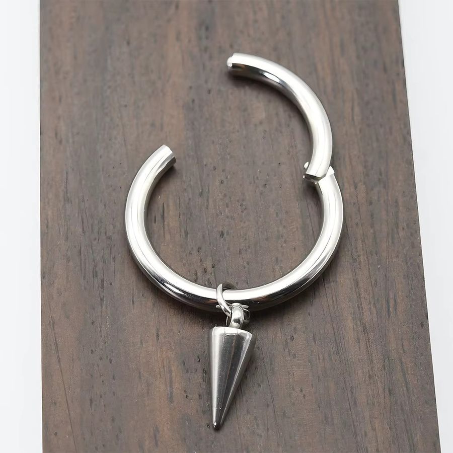 Septum Piercing Segment Hoop Ring, Edelstahl, Silber, Unisex - Bild 2