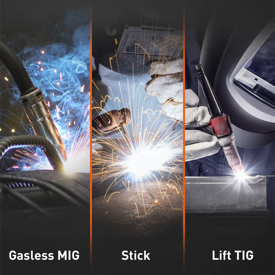 HZXVOGEN 3-in-1 Gasfreies MIG-Schweißgerät MIG200 in Schwarz mit MMA und Lift TIG Funktionen, Halbautomatische Schweißmaschine für Fülldraht, 220V - Bild 3