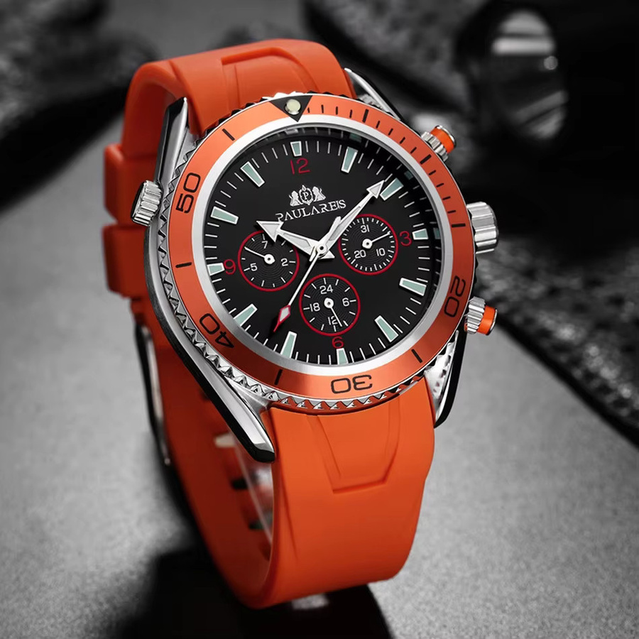PAULAREIS Armbanduhr Automatik, Edelstahl, Kautschukarmband, Herren - Bild 3