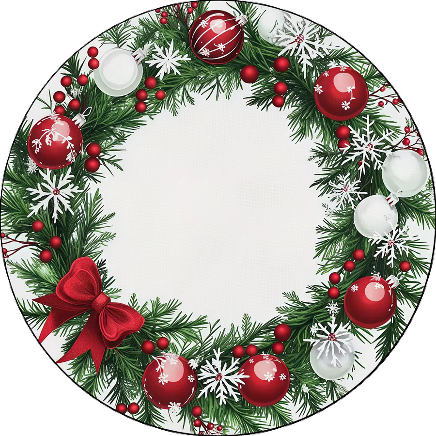 VIKAMA 4-teiliges Tischset mit weihnachtlichem Tannenzapfen-Beeren- und Schneeflockenmuster, wasserdicht und wärmeisolierend, Multicolor, Breite: 38 cm - Bild 4