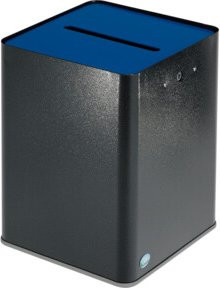 VAR Papiersammler P40-DSGVO für A4, antik-silber mit blauem Kopfteil aus Stahlblech - Bild 1