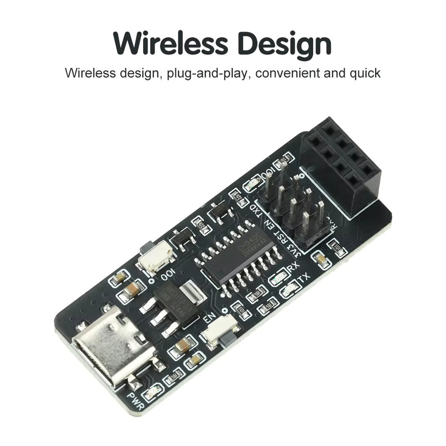 diymore ESP8266 WLAN-Modul-Adapterplatine mit CH340 und USB-C Anschluss, transparent/schwarz - Bild 2