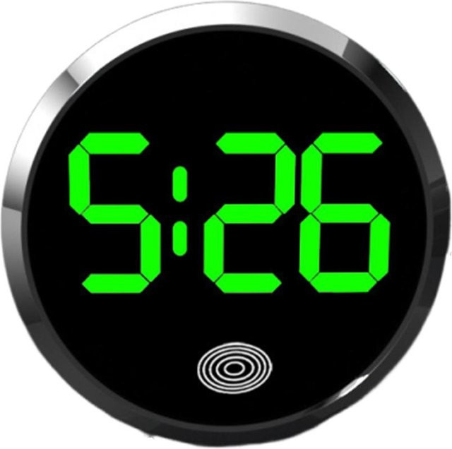 Hongruid Mini LED Digitaluhr mit Zeitanzeige in Silber und grünem Licht - Bild 1