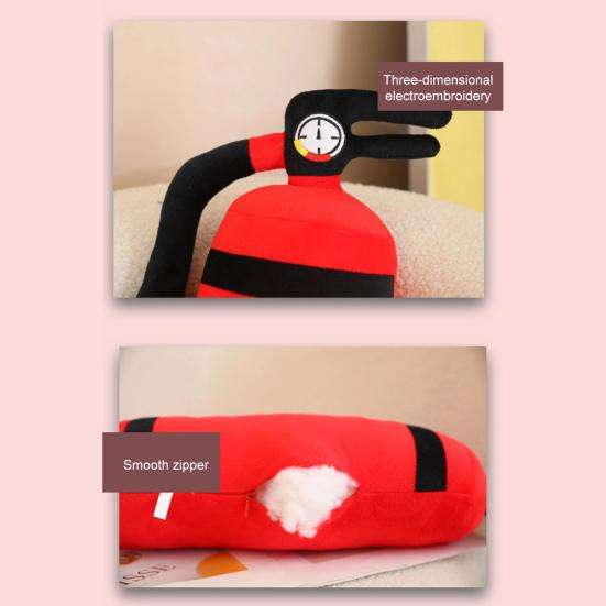 Banshimitang Feuerlöscher Plüschtier als weiches Stoffkissen in Rot, zylindrisches Nacken- und Rückenkissen für Kinder, B/H/T: 18,0 x 49,0 x 1,0 cm - Bild 4