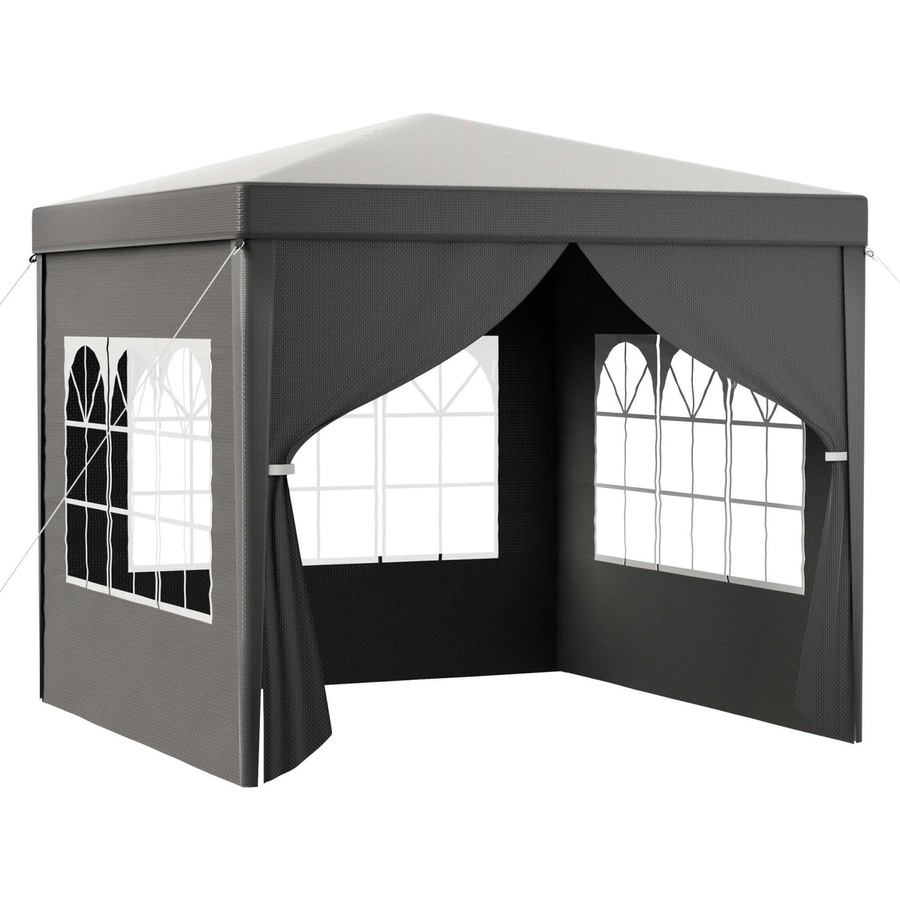 Toboli Gartenpavillon Grau mit UV-Schutz 50+ und abnehmbaren Seitenteilen B/T/H: 300 x 300 x 300 cm - Bild 2