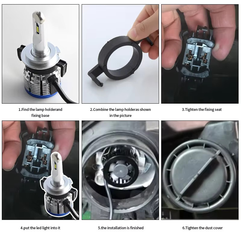 APMATAUTO 10er Set H7 LED Scheinwerfer Adapter Basis Halter in Schwarz für Ford Mondeo, Peugeot 508, 2008, 3008 sowie Citroen C5, DS5, DS6 - Bild 3