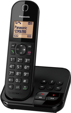 Panasonic KX-TGC420G Schnurlostelefon mit Anrufbeantworter, Rufnummernanzeige, Freisprechfunktion und Anrufblockierung in Schwarz - Bild 1