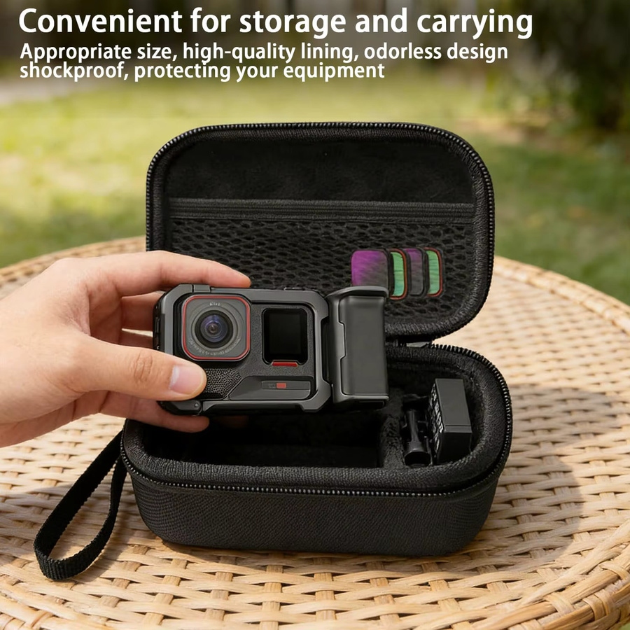 Insta360 Schutzhülle für Ace Pro und Ace Pro 2, wasserdicht und stoßfest, inklusive separatem Batteriefach und robuster Aufbewahrungsbox, Schwarz - Bild 3