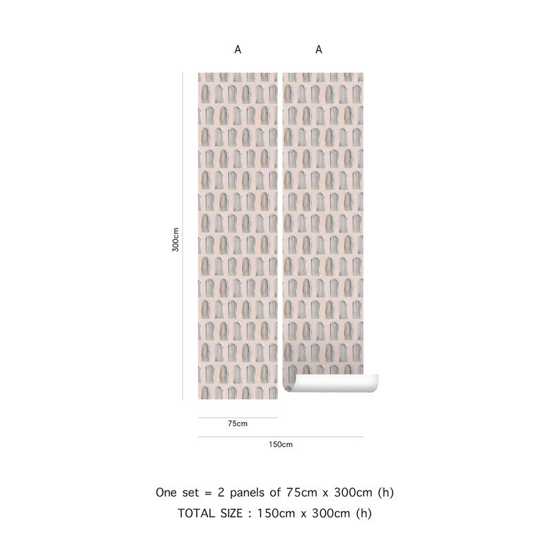 Tenue de Ville Wallpaper Vogue in Ivory, geometrisches Vliesmuster, Farbe: Weiß/Beige, Rolle: 75 cm x 300 cm - Bild 2