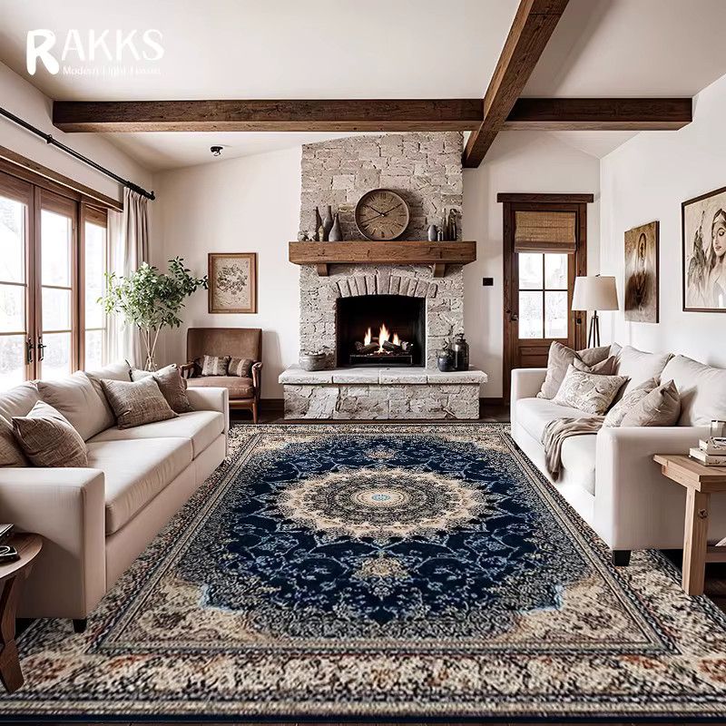RAKKS Luxuriöser böhmischer Kristallbereichsteppich mit Blumendruck in europäischem Design für Wohnzimmer und Schlafzimmer - Bild 4
