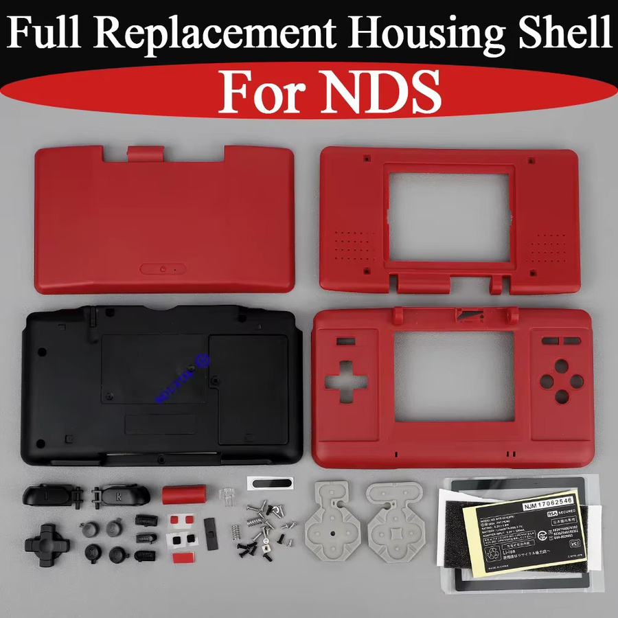 Royaldraid NDS Gehäuse-Set in Rot mit Tasten als komplettes Reparatur-Kit im Retro-Design - Bild 4