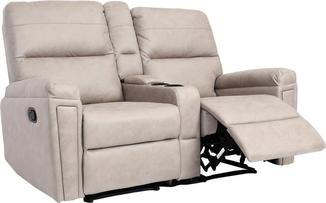 MCW 2er Kinosessel K17 Relaxsessel aus Stoff in Hellgrau mit Getränkehalter und Nosagfederung B/T/H: 157 x 90 x 102 cm - Bild 1
