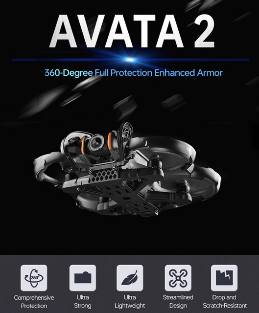 DJI Avata 2 Vollschutz-Kit mit 360 Grad Anti-Kollisions-Stoßring, Gimbal-Schutz, Chassis- und Oberabdeckung in Weiß - Bild 1