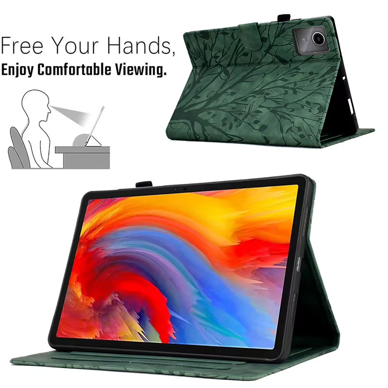 Lenovo Idea Tab Plus 12,1 Tablet Etui in Grün mit Präge-Brieftaschenfunktion und Standfunktion für Modelle TB361FU, TB361ZU und TB365FC - Bild 4