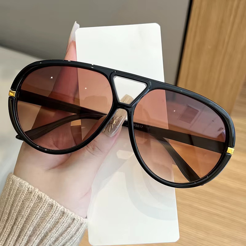 Ah-Mee Sonnenbrille, Oval, Vollrand, Kunststoff, Schwarz, Damen - Bild 3