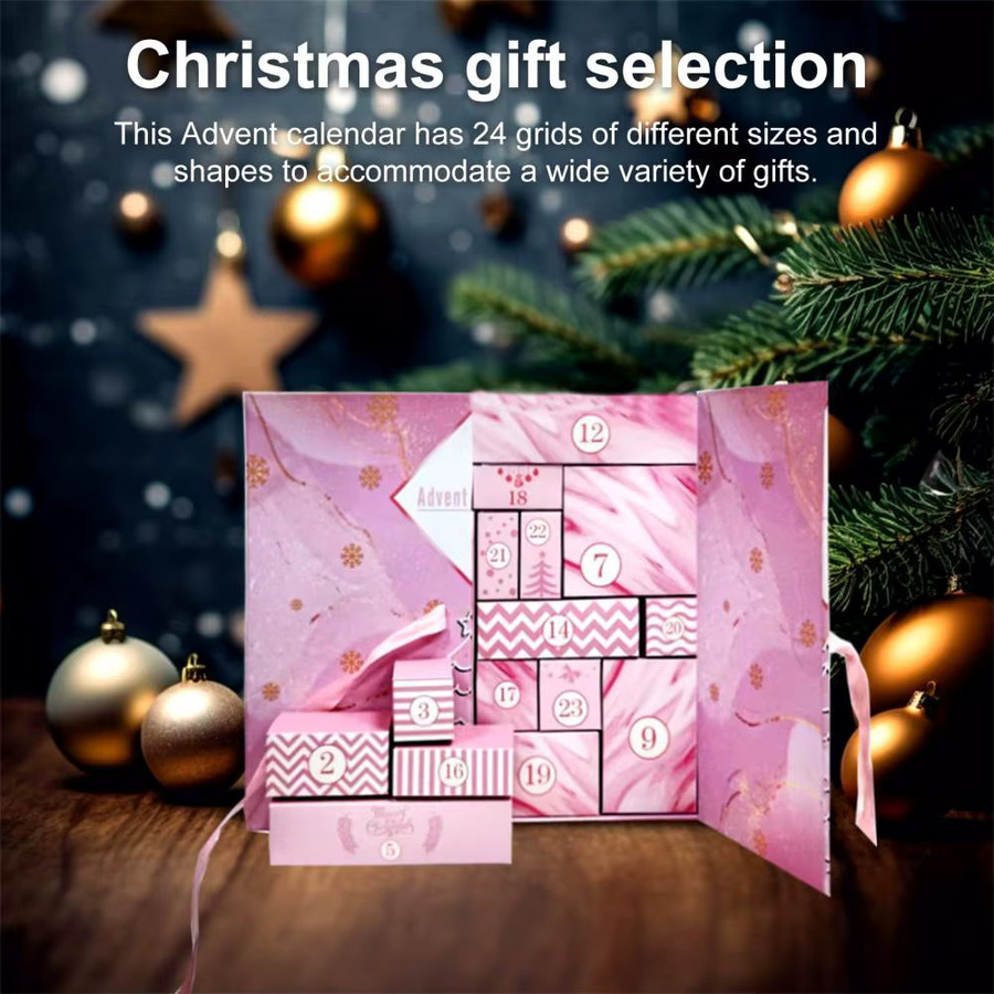 DIY Weihnachts-Adventskalender-Boxen 2025 in Pink aus Papier zum Befüllen für 24 Tage - Bild 2