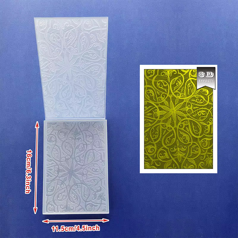 3D-geprägter Bastelordner mit silbernem Blumenmuster aus Kunststoff für DIY-Sammelalben und Kartenherstellung - Bild 2