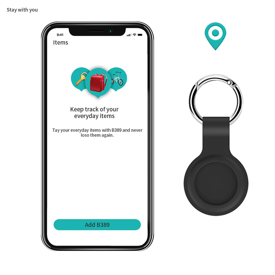 Apple AirTag Schutzhülle aus flüssigem Silikon mit Schlüsselanhänger in Pink - Bild 4