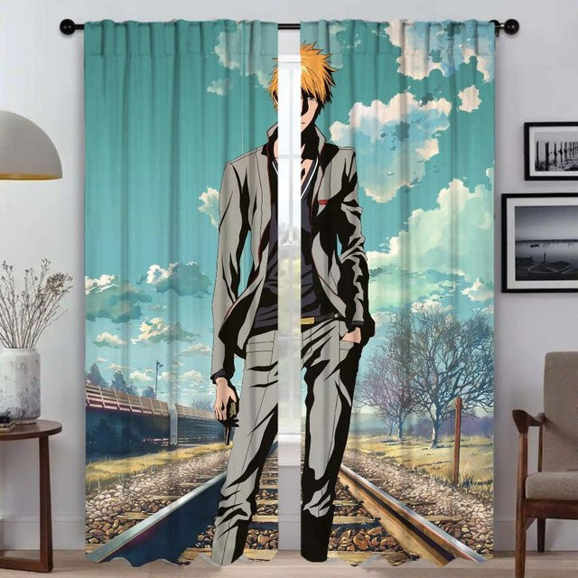 Halloween Verdunkelungsvorhänge für dein Zimmer, 2 Paneele, Blau, Breite: 50 cm, Höhe: 70 cm - Bild 1
