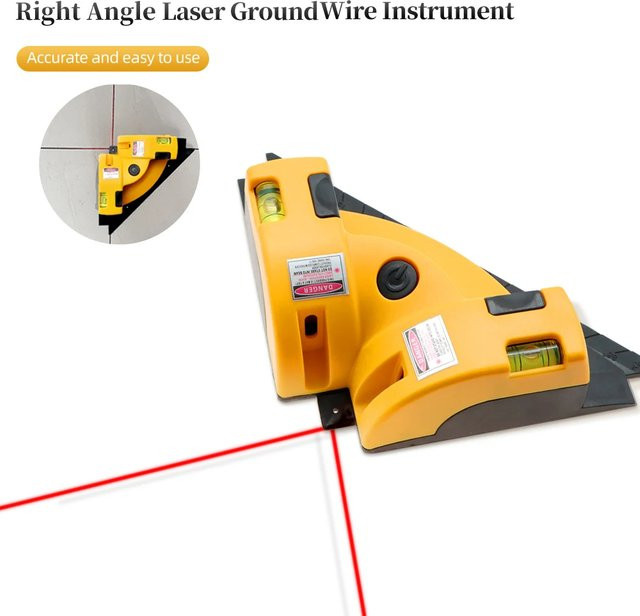 JUANJUAN Rechtwinkliges 90-Grad-Laser-Nivelliergerät in Gelb als vertikales Projektionslaser-Messwerkzeug - Bild 1