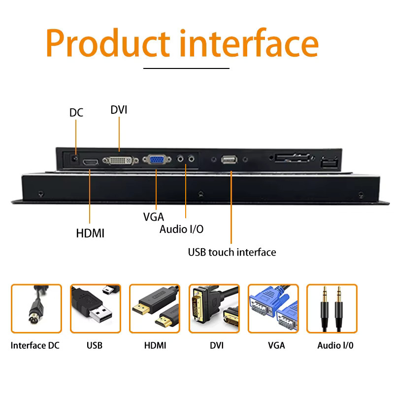 Koxian HD Kapazitiver Touchmonitor Einbau-Display IP65 Wasserdicht Schwarz 7,0 Zoll - Bild 5
