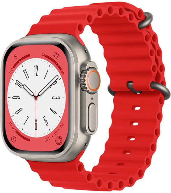 Techsuit Uhrenarmband Silikon, Rot, Unisex - Bild 1