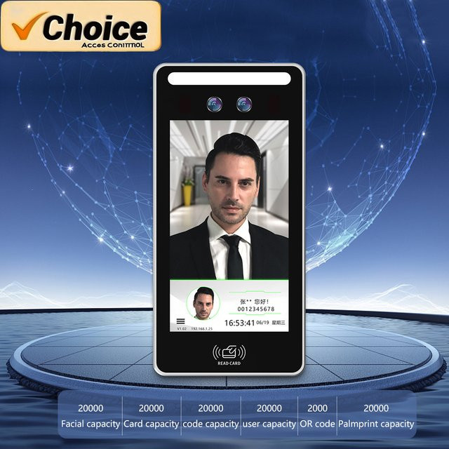 Asia-Teco Multifbiometrisches WiFi-Zugangskontroll- und Anwesenheitssystem mit Gesichtserkennung, Handflächenader-Scan und QR-Code zur Cloud- oder USB-Datensynchronisierung - Bild 1