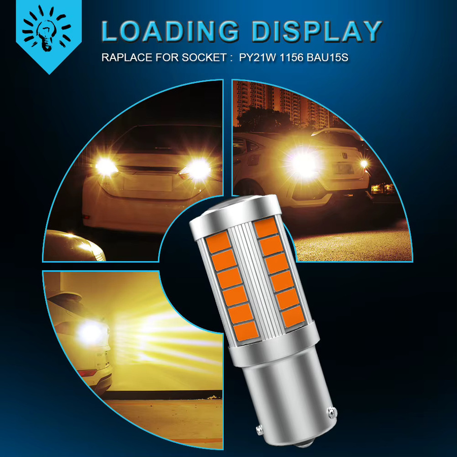 KaTur 2 Stück BAU15S PY21W LED-Autolichter Hochleistungs-DRL in Orange mit 1200Lm für Opel Astra, Corsa, Insignia, Mokka, Vivaro und Vectra - Bild 2