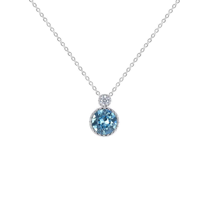FANGSU Halskette, 925 Silber, blau, runde geometrische Form, Damen - Bild 2