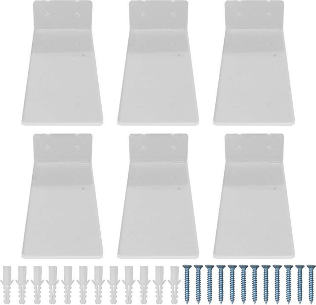 GoolRC 6er Set Schwebendes Schuhregal aus Acryl, Wandmontage Ausstellungsständer für Basketballschuhe und Fußballschuhe, Transparent/Weiß - Bild 1