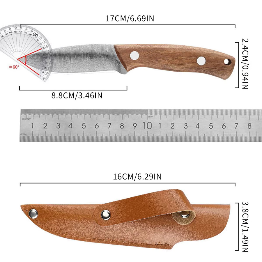 SHENJIU Paring Knife Obstmesser mit Holzgriff in Braun - Bild 3