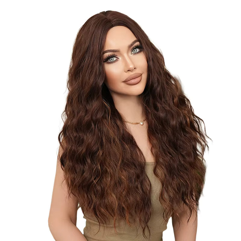7JHH WIGS Perücke Lange Wasserwellen, Mokkabraun, Damen - Bild 5