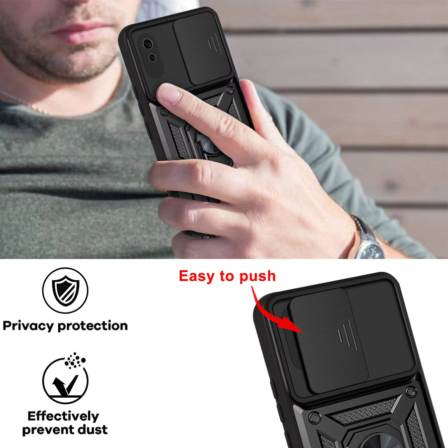 Xiaomi Redmi 9A Schutzhülle mit magnetischem Ring und Kamera-Objektivschutz in Schwarz oder Grün - Bild 6