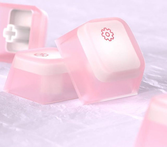 Nogi Cherry Profile Silikon-Tastenkappen in Weiß, 104-teiliges Set für mechanische Tastaturen, geräuschlos - Bild 1