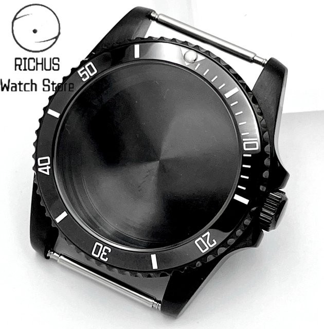 Uhrengehäuse RICHUS, 36 mm, Edelstahl, Schwarz, Saphirglas, Unisex - Bild 1