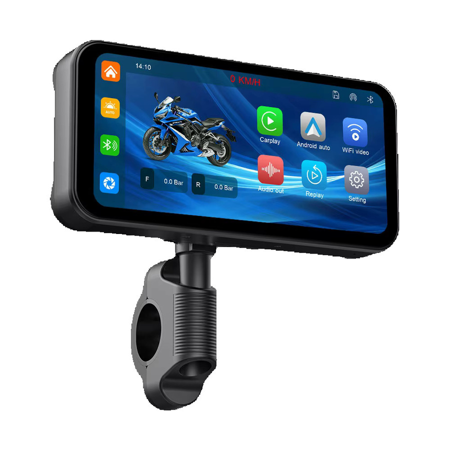 MicroData Motorrad Carplay mit 6,25 Zoll Touchscreen, GPS Navigation und Dual Bluetooth, Android Auto und Wireless Anruffunktion, Schwarz - Bild 7