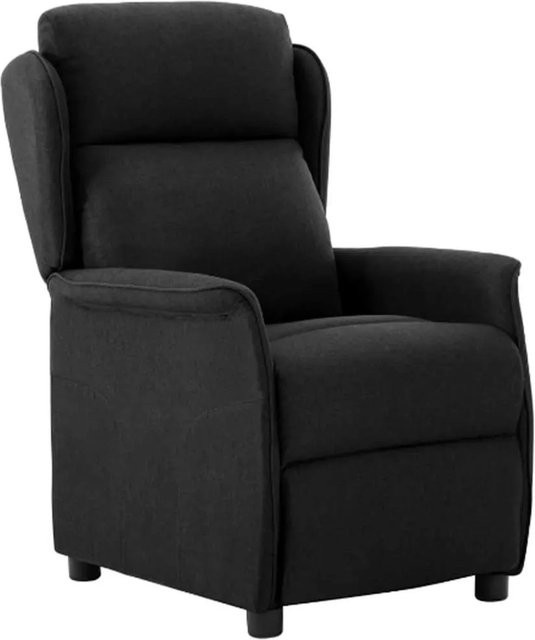 vidaXL Relaxsessel Schwarz aus Stoff mit Armlehnen, B/T/H: 67,5 x 93,5 x 101,5 cm - Bild 1