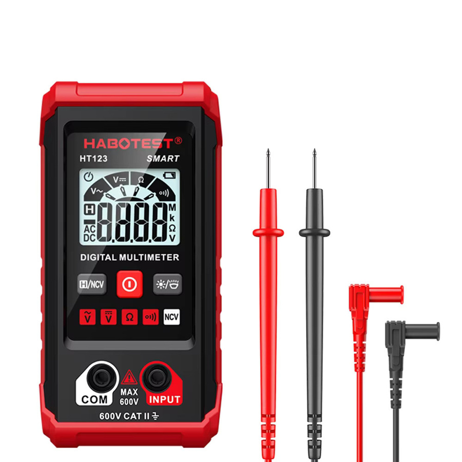 TELEHILL Digitalmultimeter in Rot: Intelligentes Mini-Voltmeter und Amperemeter mit automatischer Bereichswahl und Hintergrundbeleuchtung für AC-DC-Spannungsmessungen - Bild 5